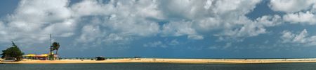 Panorama of a tropical beach near Natal, Brazilの写真素材