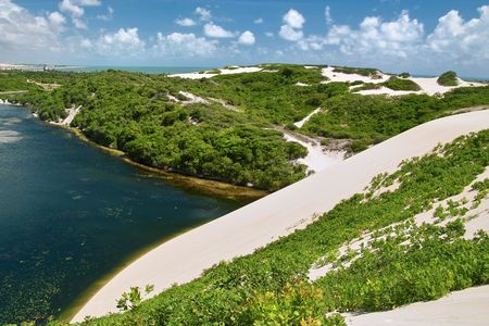 Lagoon Genipabu near Natal, North East of  Brazilの写真素材