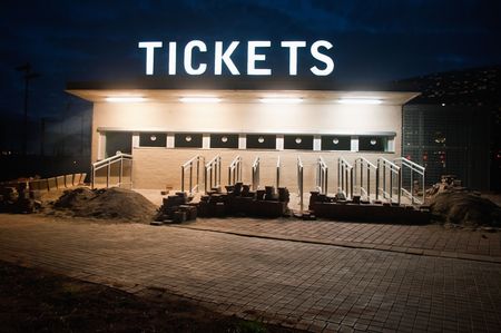 South africa will host the 2010 world cup of soccer. Jewel of the crown is the soccer city in soweto-johannesburg, and the stadoum capable of 80000 people will host the first and final match opf the competition.Here the tickets box under construction withのeditorial素材