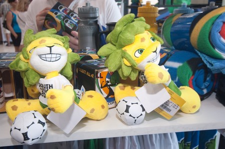 DURBAN - APRIL  5:  zakumi is the mascotte of the next soccer world cup, april 5, 2010 Durban, South Africaのeditorial素材
