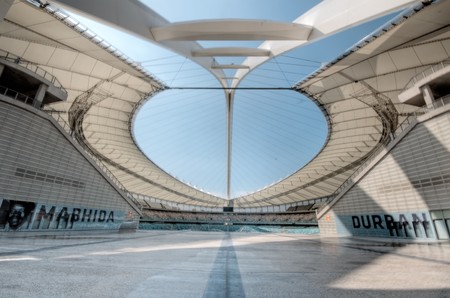DURBAN - APRIL  5: the Moses Mabhida stadium of Durban, april 5, 2010 Durban, South Africaのeditorial素材
