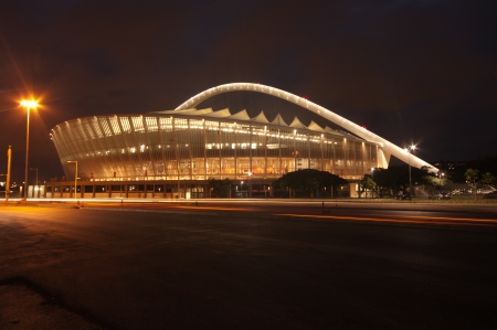 DURBAN - APRIL  5: the Moses Mabhida stadium of Durban photographed at night, april 5, 2010のeditorial素材