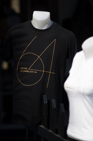 CANNES,FRANCE-MAY 20:  official festval tshirt is sold during the cinema festival on may 20th, 2011...
