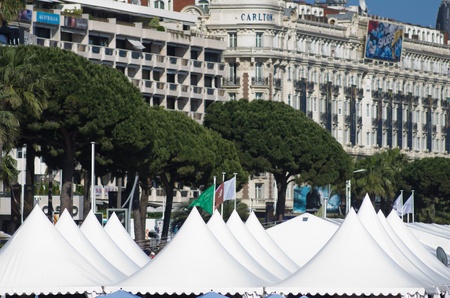 CANNES,FRANCE-MAY 20:  cinema village tent in the croisette during the film  festival on  may 20th,2011 in Cannes, Franceのeditorial素材