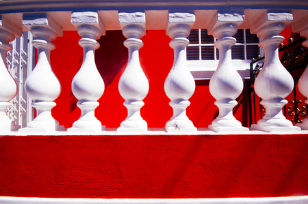 Colourful houses in Bo Kaap area, a former Malaysian neighbourhood in Cape town, South Africaの写真素材