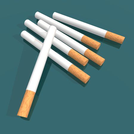 a 3d render of some cigarettes over a green backgroundの写真素材