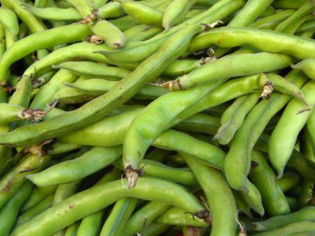 image of some green beans at the marketの写真素材