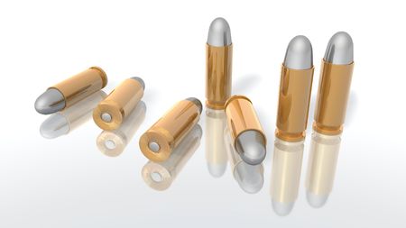 a 3d rendering of some bullets