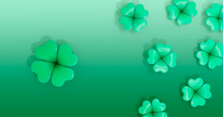 St. Patrick's Day background with shamrocks. Vector illustration.
