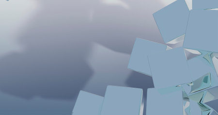 abstract 3d illustration of geometric shapes in gray background with shadowの写真素材