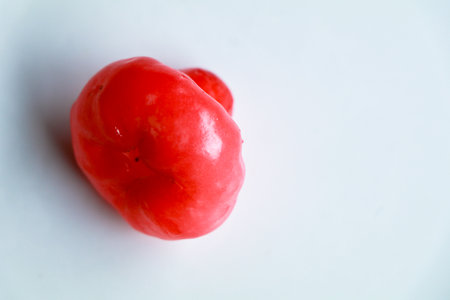 Rose apple or wax apple or Java apple against white backgroundの写真素材