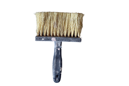Old used painting tool isolated on white backgroundの写真素材
