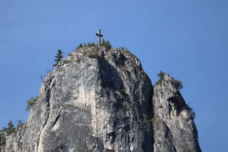 Carpathian Montain rock in Romania , Bicaz Chei, Pine forestの写真素材