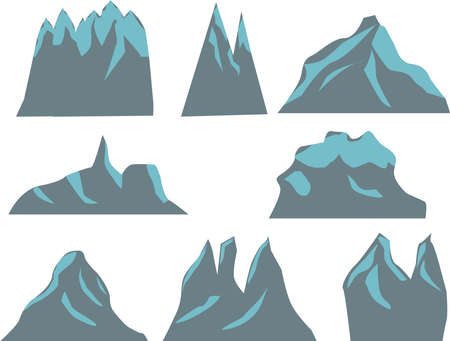 Mountain flat icons shape set,  collection designのイラスト素材
