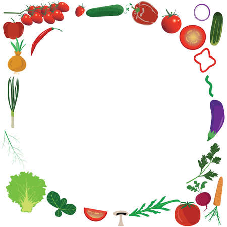 Vegetables healthy design illustration useful for banners , editable colors and scalable to any sizeのイラスト素材