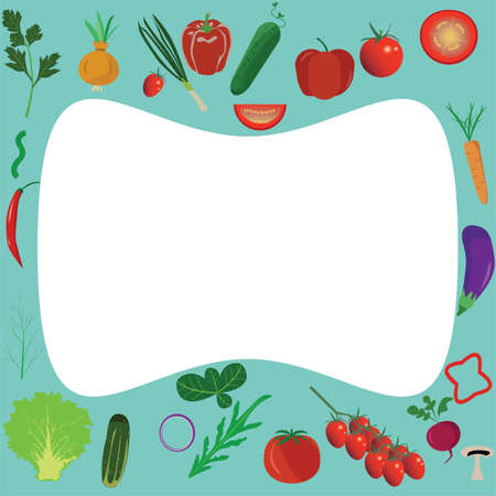 Vegetables healthy design illustration useful for banners , editable colors and scalable to any sizeのイラスト素材