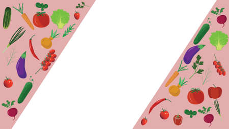 Vegetables healthy design illustration useful for banners , editable colors and scalable to any sizeのイラスト素材