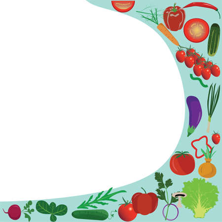 Vegetables healthy design illustration useful for banners , editable colors and scalable to any sizeのイラスト素材