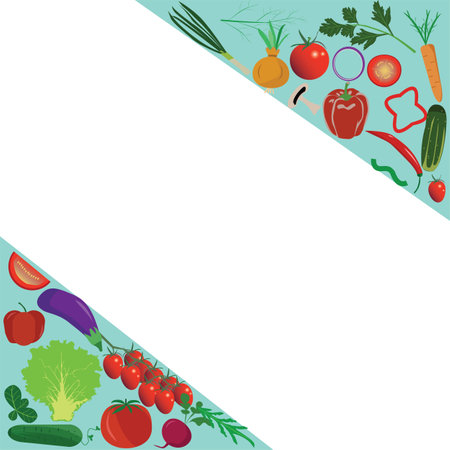 Vegetables healthy design illustration useful for banners , editable colors and scalable to any sizeのイラスト素材