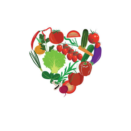 Vegetables healthy design illustration useful for banners , editable colors and scalable to any sizeのイラスト素材