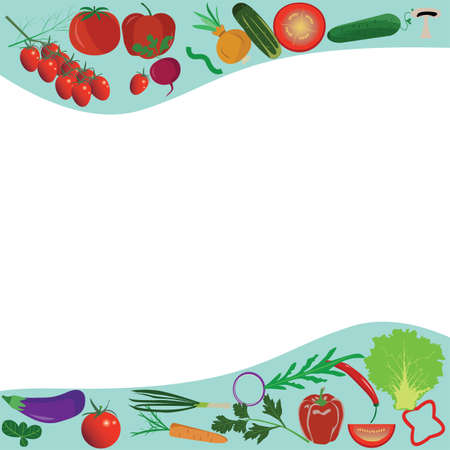 Vegetables healthy design illustration useful for banners , editable colors and scalable to any sizeのイラスト素材