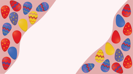 Easter colorful eggs design illustration for covers, add text, scalable vectorのイラスト素材