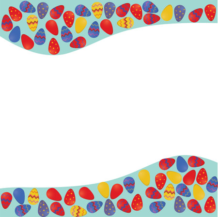 Easter background with eggs and space for text. Vector illustration.の写真素材