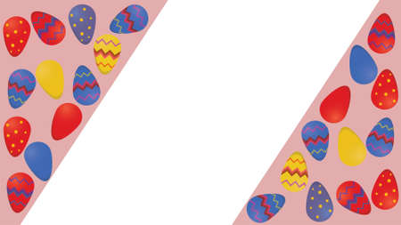 Easter colorful eggs design illustration for covers, add text, scalable vectorのイラスト素材