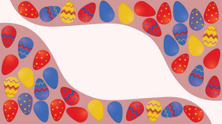Easter colorful eggs design illustration for covers, add text, scalable vectorのイラスト素材