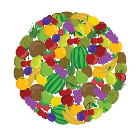 Group of fruits flat design, scalable to any size vectorのイラスト素材