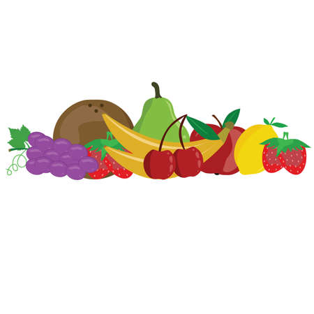 Group of fruits flat design, scalable to any size vectorのイラスト素材