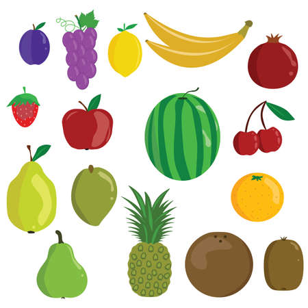 Group of fruits flat design, scalable to any size vectorのイラスト素材