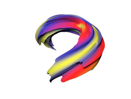 Abstract colorful shape 3d render design paint element, art work isolated on white backgroundの写真素材