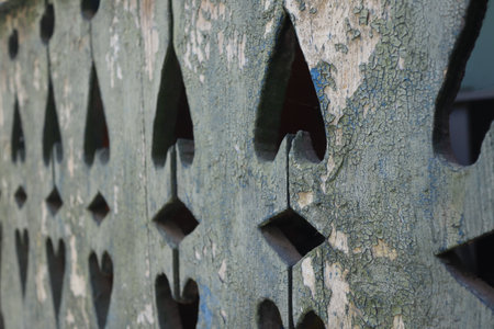 Detail of an old wooden fence, detail of an old fenceの写真素材