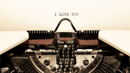 Old typewriter with text I LOVE YOU vintageの写真素材