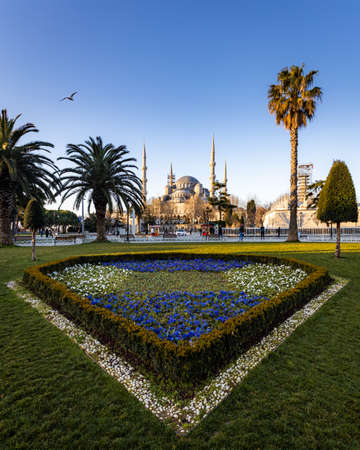 Istanbul, Turkey - March 7 2020: View on the Blue Mosque in Istanbul. Built by Sultan Ahmet I in 1603-1617.のeditorial素材