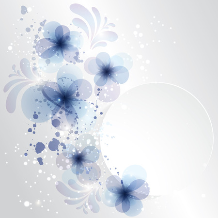 Winter Background with frozen flower. Christmas card with place for text.  Vector Illustration .のイラスト素材