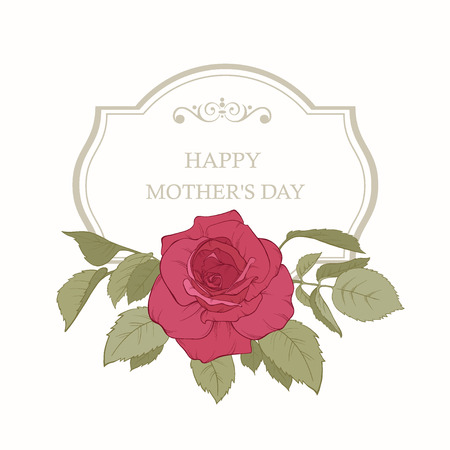 Vintage Card with Roses. Vector Design Element. Flora background. Card for mothers day.のイラスト素材