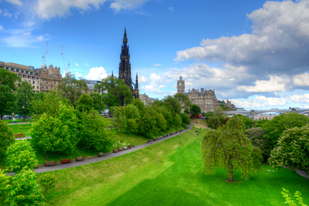Princes Street Gardens in Edinburgh, Scotland.の写真素材