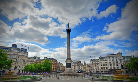 Trafalgar Square in London, UKの写真素材