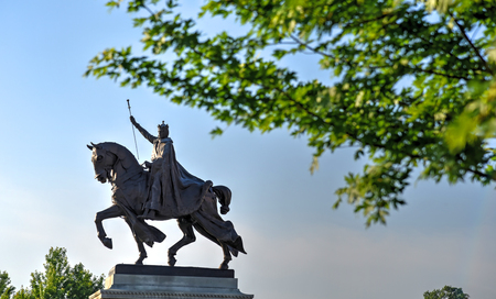 Apotheosis of St. Louis statue of King Louis IX of France, namesake of St. Louis, Missouri in Forest Park, St. Louis, Missouri.のeditorial素材