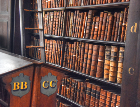 Dublin, Ireland - May 30, 2017: The Long Room in the Old Library at Trinity College Dublin.のeditorial素材