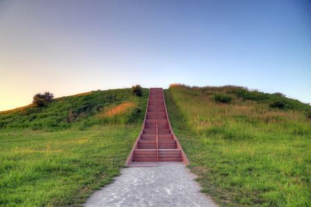 Cahokia Mounds in Collinsville, Illinoisの写真素材