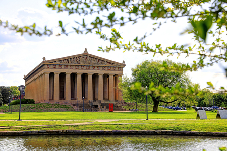 The Parthenon in Nashville, Tennessee is a full scale replica of the original Parthenon in Greece. The Parthenon is located in Centennial Park.のeditorial素材