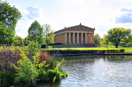 The Parthenon in Nashville, Tennessee is a full scale replica of the original Parthenon in Greece. The Parthenon is located in Centennial Park.のeditorial素材