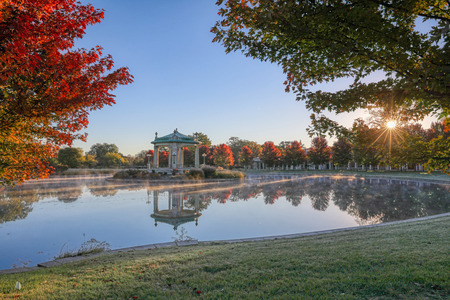 The bandstand located in Forest Park, St. Louis, Missouri.のeditorial素材