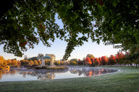 The bandstand located in Forest Park, St. Louis, Missouri.のeditorial素材
