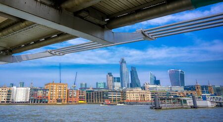 A view of the London skyline across the River Thames in London, UK.の写真素材