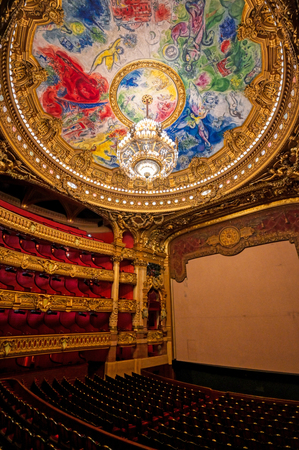 Paris, France - April 23, 2019 - The auditorium of the Palais Garnier located in Paris, France.のeditorial素材