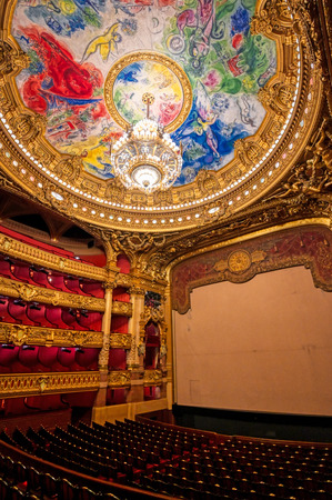 Paris, France - April 23, 2019 - The auditorium of the Palais Garnier located in Paris, France.のeditorial素材